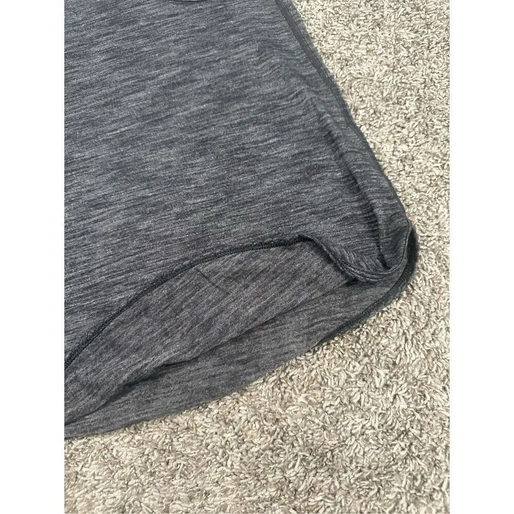 Lululemon 105 F Singlet Tank Top Size 4 Gray Racerback Scallop Trim Gym Workout